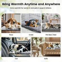 Washable Pet Mat, Dog Bed, Dog Pad, Cat Bed, Cat Nest, Cat Mat, Non-Slip Temperature-Locking Warm Pad, Soft And Comfortable, Suitable For Cats And Dogs, Applicable For Indoor Dog Cages, Sofas, Cars, Floors, All Seasons - Light Grey - View 6