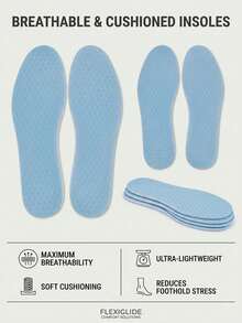 1 Pair Summer Cool Barefoot Insoles, Breathable Moisture-Absorbing Shoe Pads, Reusable Shock-Absorbing Comfortable Insoles, Suitable For Sports Shoes, Slippers, Casual Shoes And Daily Wear, Unisex Soft Lightweight Foot Pads, Purple And Blue - Promotional Price - View 19