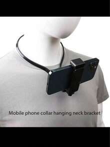 1pc Necklace-Style Phone Holder & Stand, Suitable For Self-Filming, Fishing, Outdoor Travel Recording, Motorcycle Riding Photography Compatible With IPhone, Android Phone, Gift For Birthday, Family, Friends Phone Stand Phone Accessories - / - View 5