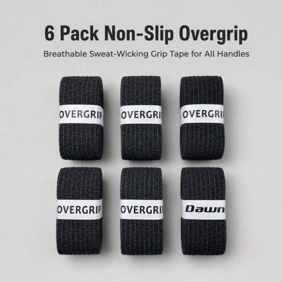 6pcs Non-Woven Fabric Racket Grip Tape, Excellent Grip And Shock Absorption, Easy To Replace Durable Handle Tape, Suitable For Tennis, Badminton, Baseball Bat, Fishing Rod, Sports Accessories - Multicolor - View 1