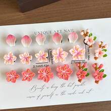 18pcs 3D Pink Peach Blossom Shoe Buckle - Removable DIY Upper Decoration, Suitable For Sandals, Boots, Perfect Gift For Back-To-School, Party - Pink - View 6