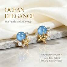 1 Pair Luxury High-End Starfish Cat Eye Stone Stud Earrings - Starfish - View 6