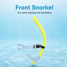 Adult Front-Mounted Swim Training Snorkel, PVC Tube Body With Silicone Mouthpiece, Freestyle Practice Snorkeling Breathing Gear With Adjustable Head Strap - Multicolor - View 1