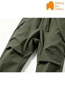 NBCT Women's Outdoor Long Pants With Drawstring Elastic Waist, 3D Cargo Pockets, Commuting, Camping, Hiking, Mountaineering, Parachute Pants - Army Green - View 5