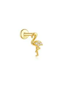 Anting Tusuk Tulang Rawan Mini 3D Perak Sterling S925 16g, Anting Tusuk Kumbang Emas, Anting Tusuk Cangkang Kecil, Anting Tusuk Tulang Rawan, Anting Tusuk Mini - Emas - View 20