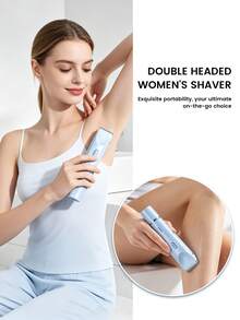 SKYWORTH 400mAh 2-In-1 Dual Head Electric Shaver For Women, Portable Travel Razor For Face, Bikini, Legs, Rechargeable, Compact And Lightweight - View 4