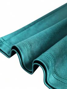Curvy Women Elegant Satin Two Pieces Set Button Front Peplum Top And Midi Pencil Skirt Slim Fit Business Party Office Work Wear Fall Outfit - Green - View 10