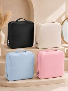 Portable Travel Makeup Bag, Makeup Storage Bag, Makeup Bag With Brush Slots, Zipper Closure, Toiletry Bag, Storage Bag, Storage Bag, Suitable For Travel Makeup Storage Bag - Multicolor - View 12