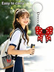 2pcs Cute Bow-Shaped Can Opener Keychain, Portable Soda Beer Pull Tab Opener, Mini Beverage Bottle Opener, Sweet Bow Pendant, Multi-Functional Home Camping Tool, Cute Gift For Girls And Friends - Multicolor - View 7