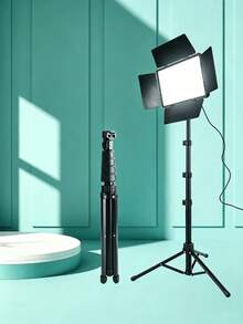 UEGOGO 10-Inch LED Studio Spotlight With Softbox, UB160cm Adjustable Tripod, USB Powered, 3-Color Dimmable, Portable Lighting For Photography, Video Recording, Live Streaming, Selfie And Interview - 10-inch Square Light Shield + UB1.6 Tripod - View 1