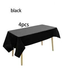 1/4pcs 54"X108" Rectangular Disposable Tablecloth, Fits 6ft Dining Table, Waterproof, Suitable For Party, Holiday Theme Decoration, Home Kitchen And Back To School Dining Occasions - A - View 11