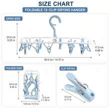 12-Clip Foldable Drying Rack, Suitable For Drying Baby Socks And Towels, Applicable For Nursery, Can Be Used For Storing Baby Supplies - Multicolor - View 5