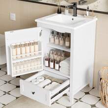 Bathroom Vanity Unit White 51x46x85cm - Modern Design - White - View 1