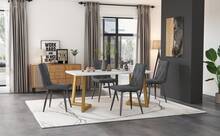 Modern Dining Table Set Grey With 4 Chairs - MDF Table - Grey - View 2