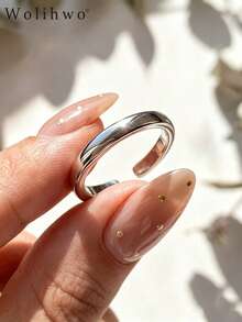 1pc Minimalist Smooth Open Toe Ring, Silver Basic Plain Toe Ring Jewelry, Exquisite Accessory Suitable For Girls Beach Vacation Decoration - Silver - View 5