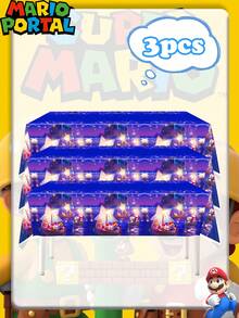 asmodee Multi-Sized Mario-Themed Plastic Tablecloths, Oil-Resistant And Easy To Clean. Ideal For Holiday, Birthday Themed Party And Banquet Table Decorations. - Multicolor - View 13