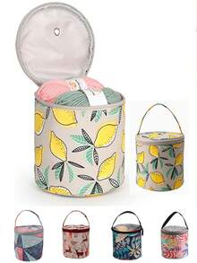 Printed Yarn Storage Tote Bag, Large Capacity Crochet Knitting Tool Storage Bag, Multi-Functional Sewing Supplies Organizer, Suitable For Home Sewing And Handicrafts, Keep Accessories Neat And Organized - Multicolor - View 5