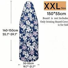 1pc Universal Ironing Board Cover/Replacement Fabric, 6 Sizes Available, Elegant Blue Floral Pattern, Stain-Resistant & Heat-Resistant, Heat Protection Ironing Board Cover Suitable For Ironing Table, Durable & Washable Fabric, Fashionable Laundry Room Home Decor Accessory, Perfect For Hotel, B&B, Home, Laundry Room, This Product Only Includes Ironing Board Cover - Blue Background With White and Purple Flowers - View 13