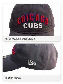 New Era Dark Gray Chicago Bears Embroidered Dad Hat, Vintage Soft Woven Fabric Cap, Unisex - Navy Blue - View 5