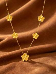 Minimalist Stainless Steel Butterfly Pendant Necklace For Women, Suitable For Daily Wear/Commuting - Yellow Gold - View 9