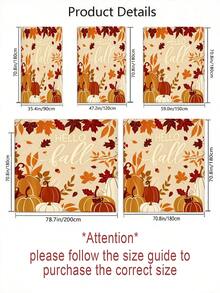 1/4pcs Autumn Harvest Maple Leaf & Pumpkin Shower Curtain Set, With 12 Hooks, Waterproof Polyester Bathroom Curtain, Privacy Screen, Thickened, Durable Quick-Dry, 180*180cm Size, Halloween Thanksgiving Autumn Harvest Bathroom Decor - A - View 4