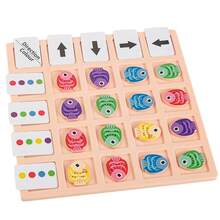 Wooden Fish Color Direction Matching Puzzle, Kids Spatial Logic Observation Training Board Game, Preschool Early Educational Concentration Learning Toy - Multicolor - View 8