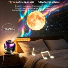 銀河投影小夜燈 可調焦 USB 星空投影儀 附 24 片投影幻燈片 360° 即插即用 高畫質銀河星空投影機 適用於臥室與車內 可調亮度 - 彩色 - 查看 7