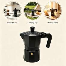 Moka Pot - 3/6/9 Cup Espresso And Cuban Coffee Brewer, Black R-Handle Stovetop Moka Pot, Suitable For Home Use And Outdoor Moka Pot - Black - View 10
