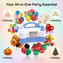 AOYI Portable Electric Balloon Inflator/Electric Balloon Pump Decor, Suitable For Halloween Party, Gift, Wedding Celebration, Holiday Party Decoration, Balloon Inflator Pump - UK Plug(220-240V) - View 5