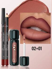 Pudaier 3-Piece Lip Liner And Lip Gloss Set - Matte Lip Liner And Lip Gloss Set, Smooth Application, Precise Lip Contouring, Create Full And Stunning Makeup Look, Perfect Makeup Essential For All Occasions, Ideal Gift For Women - 3PCS SET - View 4
