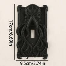 1pc 3D Printed Plastic Gothic Style Switch Panel, Halloween Octopus Medusa Creative Wall Decor Personalized Outlet Cover - Multicolor - View 3