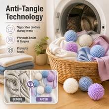 12/24pcs Reusable Magic Laundry Balls, Anti-Tangle Laundry Balls With Soft Spikes For Washing Machine, Suitable For Cleaning Clothes And Bedding (Random Color) - Multicolor - View 1
