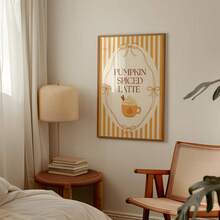 1pc Frameless Pumpkin Spice Latte Fall Wall Art Poster Dorm Gift - Multi-color - View 3