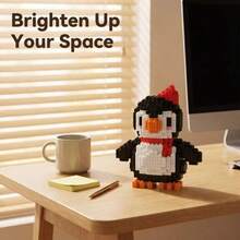 6000+Pcs Cute Penguin 3D Puzzle Building Blocks Toy, Creative Puzzle Toy, 3D Puzzle Decor, Penguin & Duckling Small Particle Assembly Toy, 3D Ornament Gift For Holiday & Birthday - Multicolor - View 10