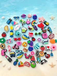 20/30/50/100pcs Cute Shoe Charms DIY Clogs Sandals Accessories, Removable Kawaii Shoe Decorations Party Favors Gift Accessories - Multicolor - View 5