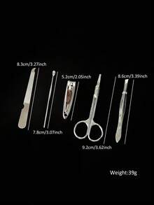 5PCS/Set All-In-One Manicure Pedicure Nail Care Kit With Clipper And Portable Pouch, For Home Hand Foot Grooming, Travel, Family Care, And Personal Nail Maintenance - Multicolor - View 8