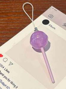1/2/4pcs Cartoon Cool And Edgy Frizzy Keychain Pendant, Women's Bag Charm, Small Gift Keyring, Car Key Decoration, Pendant Accessory - Lollipop - View 7