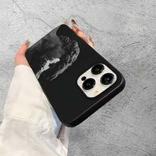 Phone Case - A  Phone Case With A Greek Statue Design And Drop Pattern, Designed For IPhone 11 To 16, Including The Pro And Pro Max Versions.This Matte Case With Large Holes Is Both Fun And Stylish. - [黑色的] - 查看 6