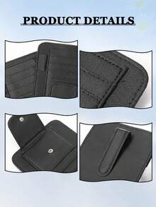1pc Auto Car Sun Visor Organizer, Visor Holder, Car Sun Visor Mutil-Pocket Storage Organizer,Car Truck SUV Storage Pouch Holder, Multifunctional Auto Interior Accessories Storage Pocket Sun Visor Pouch For Fashion Glasses, Document, Card,Driver License - Black - View 6