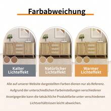 Sideboard With Sliding Doors And Wicker Drawers, Natural Color - Natural - 查看 8