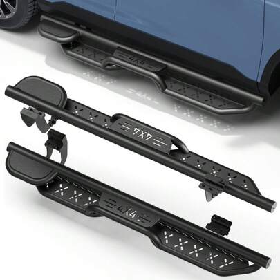 LONGSUN Side Step Guards Compatible With 2023‑2026  CR‑V, Two‑Stage Raised Step Design, Electrophoresis Powder‑Coated Carbon Steel Material, Set Of 2 Side Anti‑Scratch Running Boards