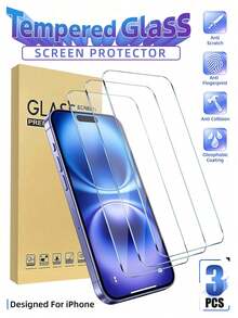 3片裝透明保護殼友善強化玻璃全螢幕螢幕保護貼，相容 iPhone 18 Pro Max 18 Pro 18 17 Pro Max 17 17 Pro 17 Air 16 16 Pro Max 15 15 Pro 6.1 吋 15 Pro Max 14 13 12 11 Pro Max 手機配件 - 無色 - 查看 42