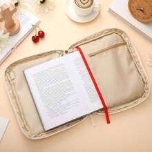 Large Bible Cover Case For Women, Cute Cherry Quilted Cotton Bible Carrying Case Organizer Bag With Handle And Zipper, For Christian Easter Gifts, Study Supplies Accessories - Red - View 4