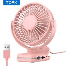 TOPK USB Clip-On Desktop Fan, Brushless Motor, Quiet Powerful Airflow, Strong Clip Ensures Secure Attachment, Stylish Design, Portable Cooling, High-Quality Structure, Mini Portable Personal Fan Suitable For Bedroom And Office - Multicolor - View 12