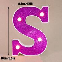 1pc 16cm Purple LED Letter Light, Alphanumeric Night Light, Battery Powered LED Light, Light‑Up Number Sign For Anniversary, Birthday Party Decoration, Wedding Background Decoration, Christmas And Halloween Party Home Bedroom Night Light. - Purple - View 46