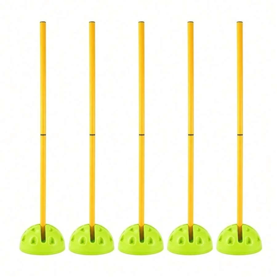Shoze 5‑Piece Agility Training Kit, Removable Splicable Slalom Equipment For Speed Footwork And Lateral Drills, Portable Gear For Football, Rugby, Baseball And Various Team Sports - Green - View 1