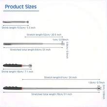 1pc Telescoping Magnetic Pickup Tool With An Extra Strong 25lb Pull Force-Telescoping Magnet Stick Gadget For Hard To Reach Places Suitable,Stainless Steel Magnet Stick Extendable Up To 30in; Non-Slip Rubber Handle,Rust Proof And Corrosion Resistant - Multicolor - View 4