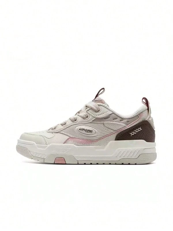 XTEP New Women's Versatile Casual Sports Sneakers - White-grey/Brown-pink - View 1