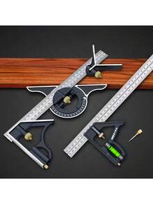 3-In-1 Multi-Function Combination Square Set, Precise And Durable, No Electricity Required, Stainless Steel Straight Ruler And Angle Measuring Tool - Suitable For Woodworking, Construction And Home Projects - A - View 7