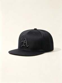 1pc Unisex Flat Brim Baseball Cap, LA Letter Gothic Embroidery, Hard Top Hip-Hop Style, Adjustable Strap, Suitable For Casual, Street, Party, Travel Daily Wear - Multicolor - View 7